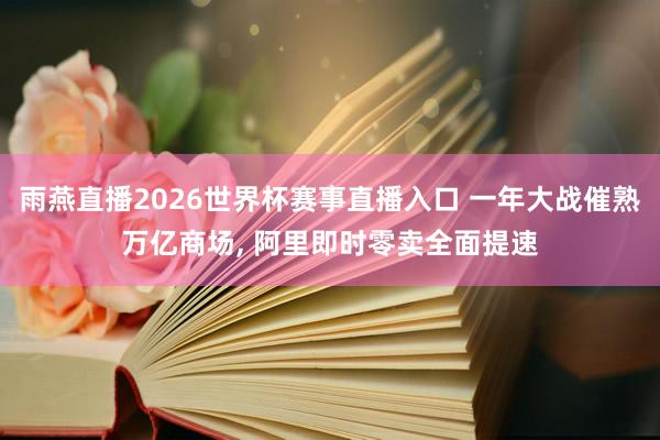 雨燕直播2026世界杯赛事直播入口 一年大战催熟万亿商场， 阿里即时零卖全面提速