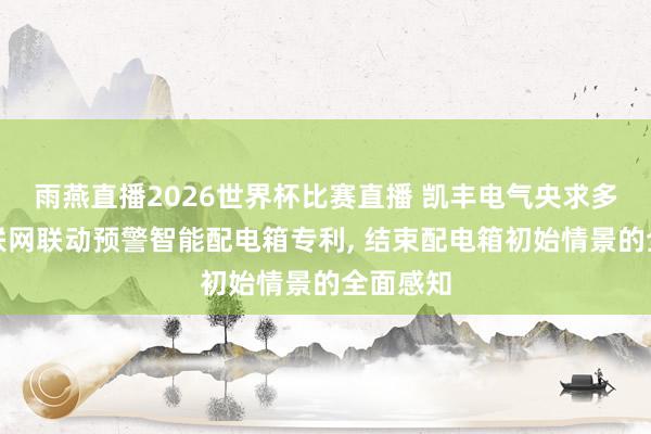 雨燕直播2026世界杯比赛直播 凯丰电气央求多参数物联网联动预警智能配电箱专利, 结束配电箱初始情景的全面感知