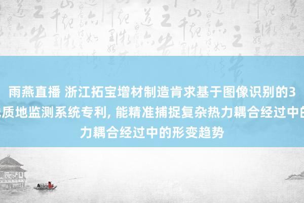 雨燕直播 浙江拓宝增材制造肯求基于图像识别的3D打印在线质地监测系统专利, 能精准捕捉复杂热力耦合经过中的形变趋势
