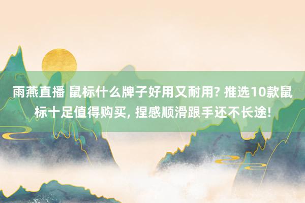 雨燕直播 鼠标什么牌子好用又耐用? 推选10款鼠标十足值得购买, 捏感顺滑跟手还不长途!