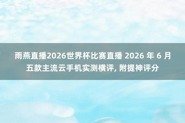 雨燕直播2026世界杯比赛直播 2026 年 6 月五款主流云手机实测横评, 附提神评分