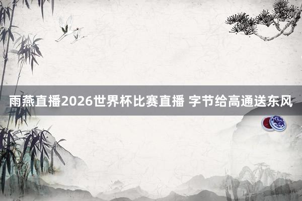 雨燕直播2026世界杯比赛直播 字节给高通送东风