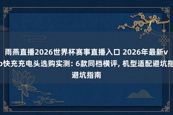 雨燕直播2026世界杯赛事直播入口 2026年最新vivo快充充电头选购实测: 6款同档横评, 机型适配避坑指南