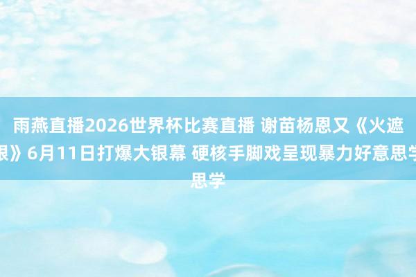 雨燕直播2026世界杯比赛直播 谢苗杨恩又《火遮眼》6月11日打爆大银幕 硬核手脚戏呈现暴力好意思学