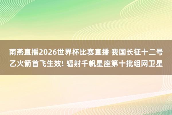 雨燕直播2026世界杯比赛直播 我国长征十二号乙火箭首飞生效! 辐射千帆星座第十批组网卫星