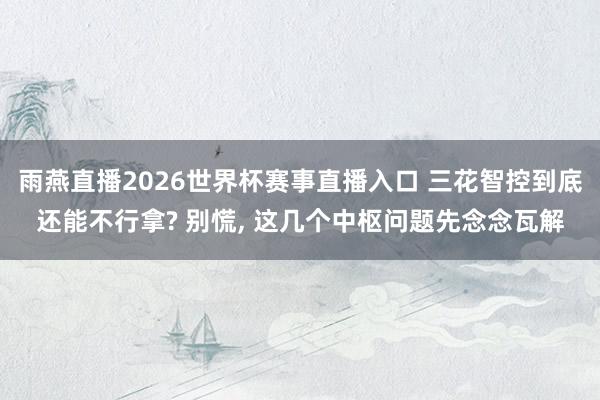 雨燕直播2026世界杯赛事直播入口 三花智控到底还能不行拿? 别慌, 这几个中枢问题先念念瓦解