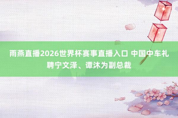 雨燕直播2026世界杯赛事直播入口 中国中车礼聘宁文泽、谭沐为副总裁
