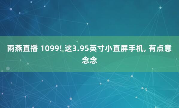 雨燕直播 1099! 这3.95英寸小直屏手机, 有点意念念
