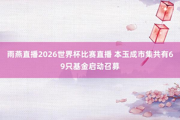 雨燕直播2026世界杯比赛直播 本玉成市集共有69只基金启动召募