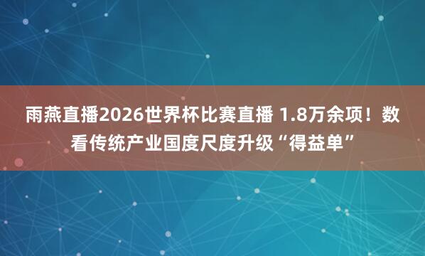 雨燕直播2026世界杯比赛直播 1.8万余项!数看传统产业国度尺度升级“得益单”
