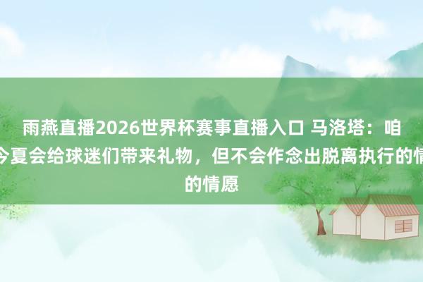 雨燕直播2026世界杯赛事直播入口 马洛塔:咱们今夏会给球迷们带来礼物,但不会作念出脱离执行的情愿