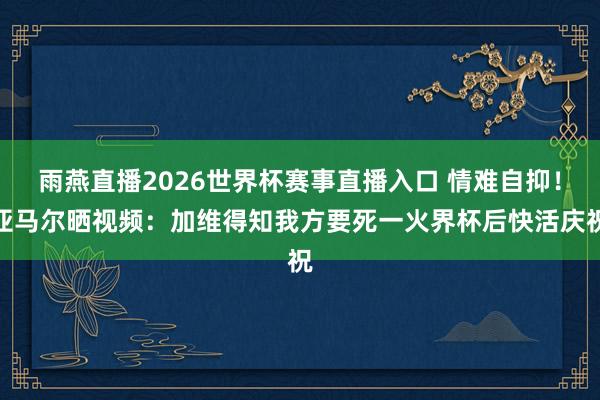 雨燕直播2026世界杯赛事直播入口 情难自抑!亚马尔晒视频:加维得知我方要死一火界杯后快活庆祝