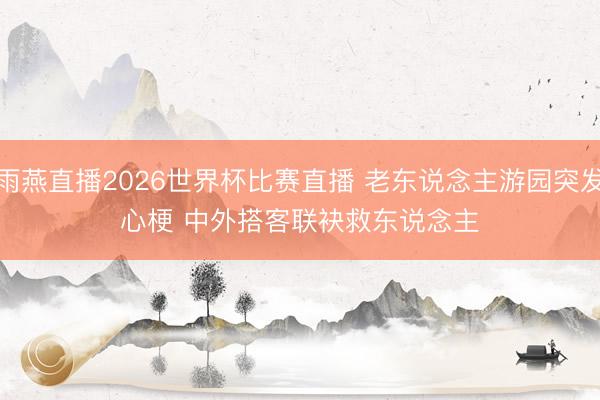 雨燕直播2026世界杯比赛直播 老东说念主游园突发心梗 中外搭客联袂救东说念主