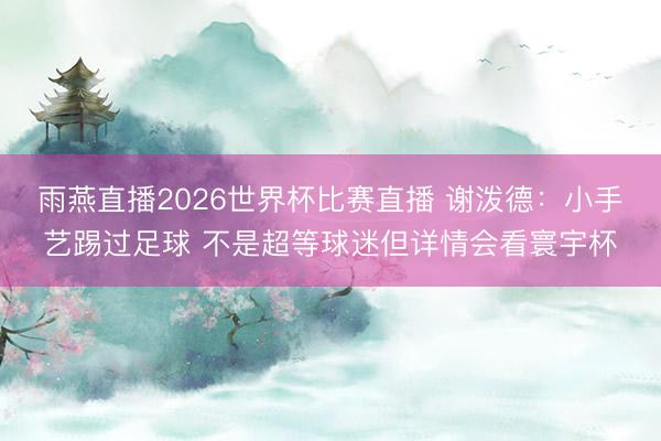 雨燕直播2026世界杯比赛直播 谢泼德:小手艺踢过足球 不是超等球迷但详情会看寰宇杯