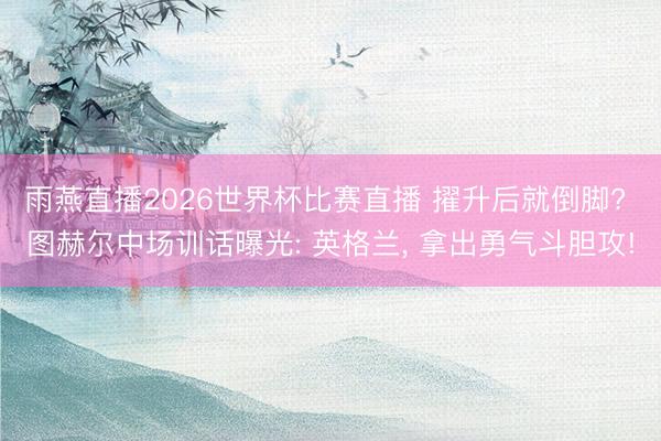 雨燕直播2026世界杯比赛直播 擢升后就倒脚? 图赫尔中场训话曝光: 英格兰, 拿出勇气斗胆攻!