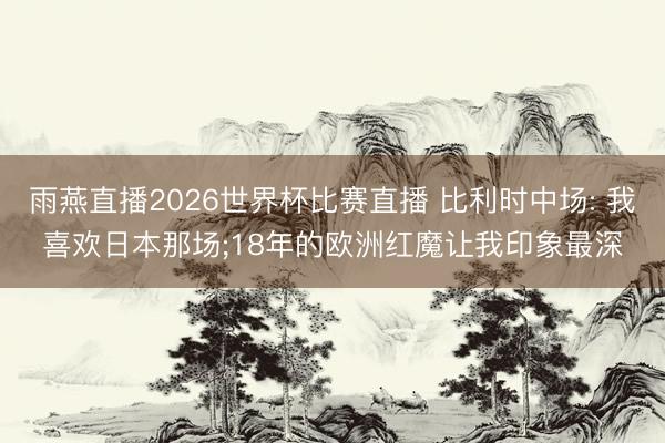 雨燕直播2026世界杯比赛直播 比利时中场: 我喜欢日本那场;18年的欧洲红魔让我印象最深