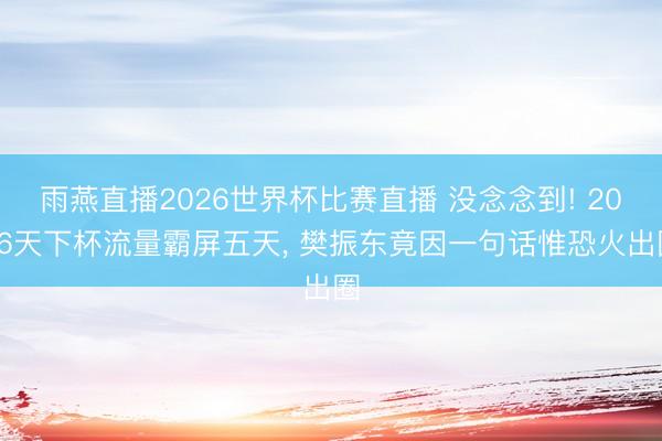 雨燕直播2026世界杯比赛直播 没念念到! 2026天下杯流量霸屏五天, 樊振东竟因一句话惟恐火出圈