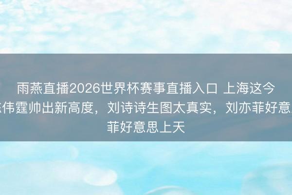 雨燕直播2026世界杯赛事直播入口 上海这今夜,陈伟霆帅出新高度,刘诗诗生图太真实,刘亦菲好意思上天